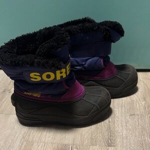 Sorel Kids' Boots - Black, Purple, and Yellow